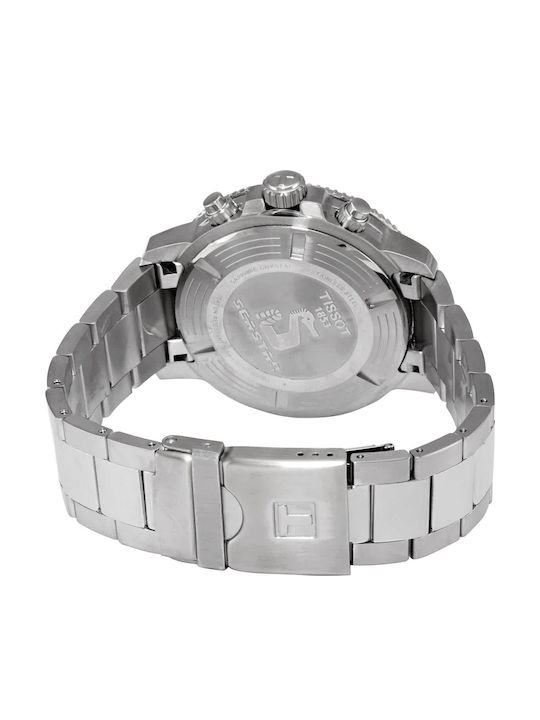 Tissot Seastar 1000 Men's Watch 45.5mm Battery Chronograph With Silver Steel Bracelet