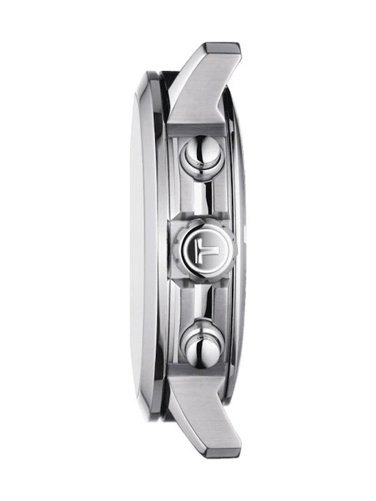 Tissot Men's Watch 42mm Chronograph Battery with Silver Metal Bracelet