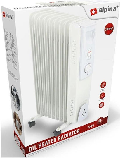 Alpina Appliances Oil Filled Radiator with 9 Fins 2000W