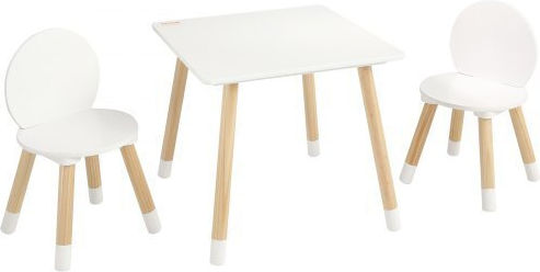 Kinder Tischset mit Stühlen Weiß Vevor
