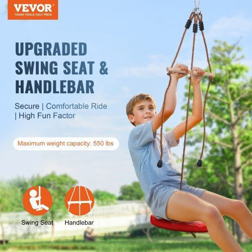 Σετ Zipline Vevor 65 Ft Παιδιά & Ενήλικες Έως 500 Lb Ζώνη Ασφαλείας Κάθισμα & Χειρολαβή Sshstj65ycnl00vv5v0