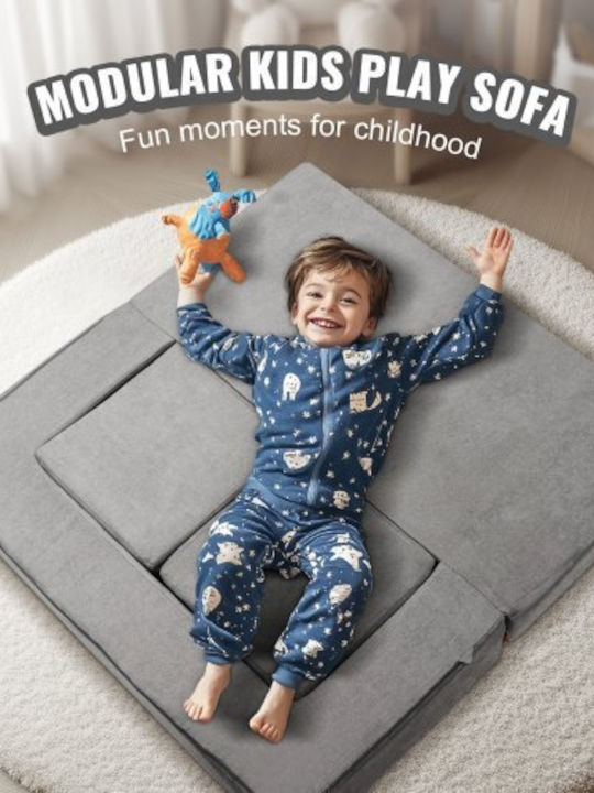 Kids Small Sofas Gray 4pcs