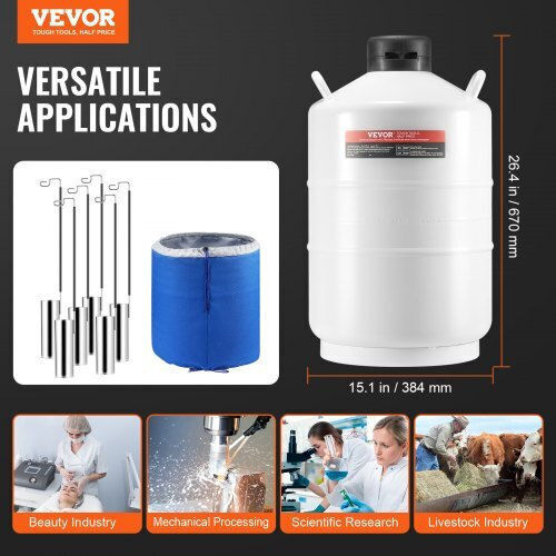 Δοχείο Υγρού Αζώτου Vevor 20l 6 Κανίστρες Czxydg20l000j251uv0