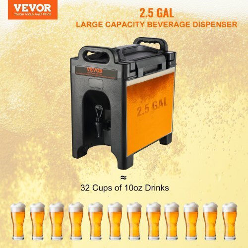 Vevor Thermal Beverage Dispenser 2.5 Gallons LDPE Food Grade Dual Use for Restaurants & Beverage Shops Ylhlqqfx25gauqgs8v0