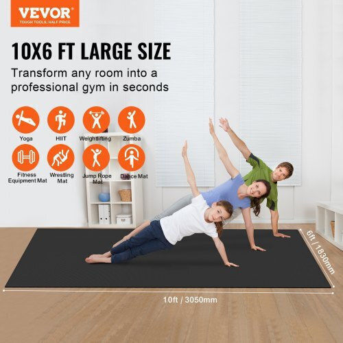 Vevor Στρώμα Γυμναστικής Pilates Μαύρο (304.8x182.88cm)