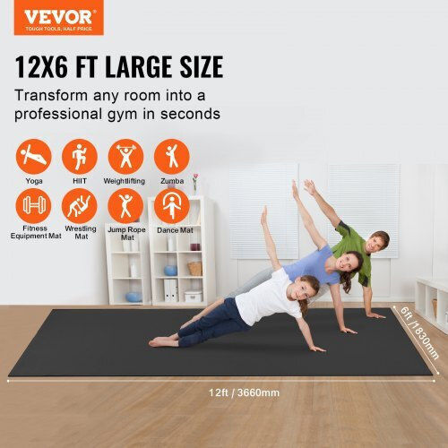 Vevor Στρώμα Γυμναστικής Pilates Μαύρο (365.76x182.88cm)