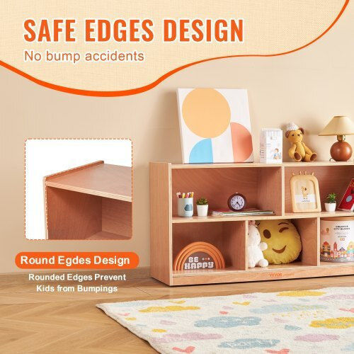 Kids Wall Mount Shelf Brown 122x33x76cm