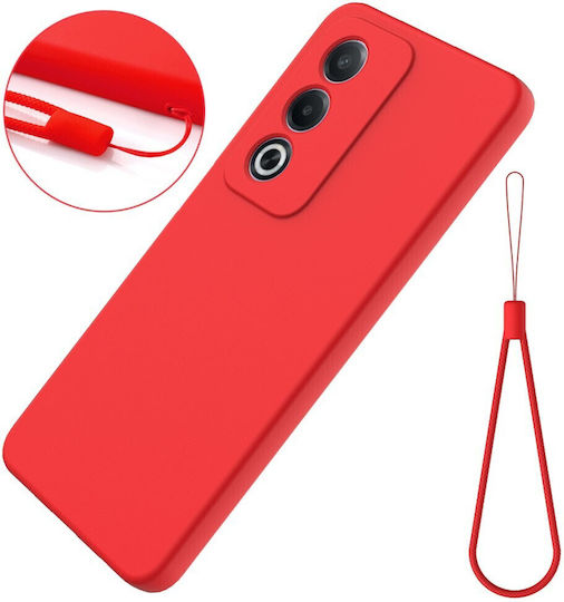 Solid Color Back Cover Silicone Red (Oppo A80 5G)