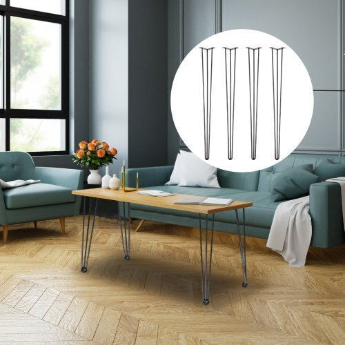 Set of 4 Black Vevor Hairpin Table Legs 36" Load 880lbs DIY Furniture Tzzt4pcs36yc3g001v0