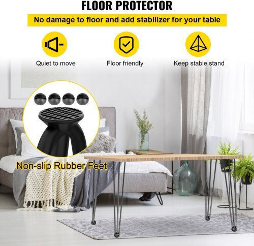 Set of 4 Black Vevor Hairpin Table Legs 36" Load 880lbs DIY Furniture Tzzt4pcs36yc3g001v0