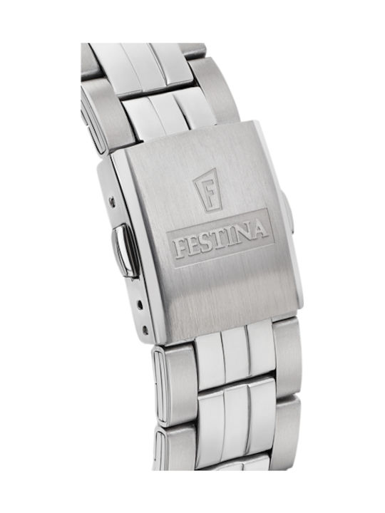 Festina Classic Ανδρικό Ρολόι 40mm Μπαταρίας με Ασημί Μεταλλικό Μπρασελέ