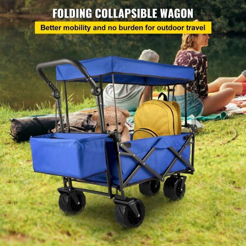 Vevor Transport Trolley Foldable for Weight Load up to 100kg Blue