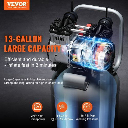 Vevor Cu o singură fază Compresor de aer 63dB cu Putere 2hp 13JLLSKYJ20H1YVPNV2