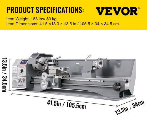 Vevor Mini mașină de strung JSMNCC220X600-001V2 cu Putere 750 Watt