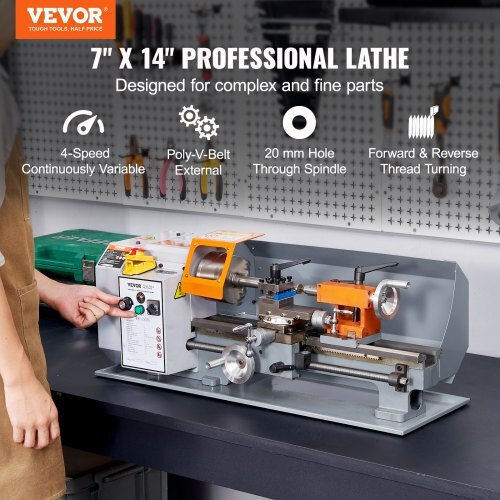 Vevor Μηχανουργικός Τόρνος TSJSCCYSDJ1806AD7V2 με Ισχύ 500Watt