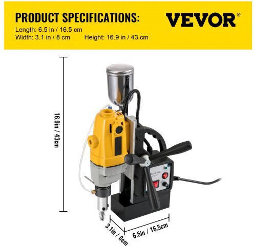 Vevor Μαγνητικό Δράπανο MD40CLZJZT11JT001V2 με Ισχύ 1.1kW