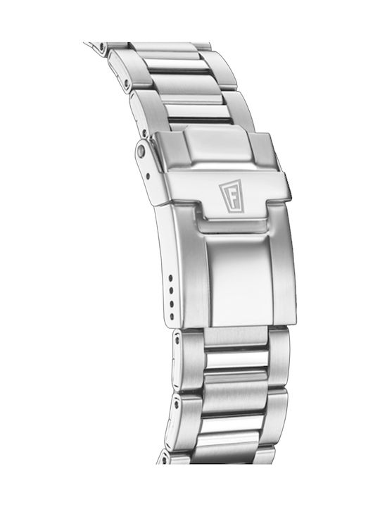 Festina Ανδρικό Ρολόι 45mm Χρονογράφος Μπαταρίας με Ασημί Μεταλλικό Μπρασελέ