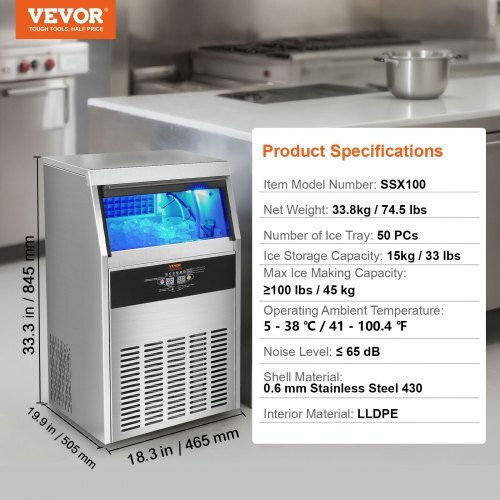 Vevor Παγομηχανή mit Tagesproduktion von 47kg QSYYTSFBZBJQ9PS5DV2