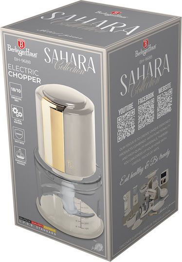 Berlinger Haus Mini Chopper Multi 300W mit Behälter 600ml Beiges