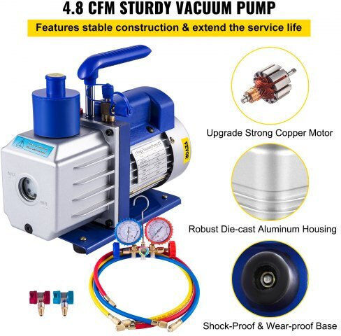 Vevor Αντλία Κενού Ηλεκτρικό 4.8CFM1/3HPZKB3F1V2