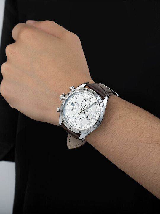 Festina Men's Watch 44mm Chronograph Battery with Brown Leather Strap