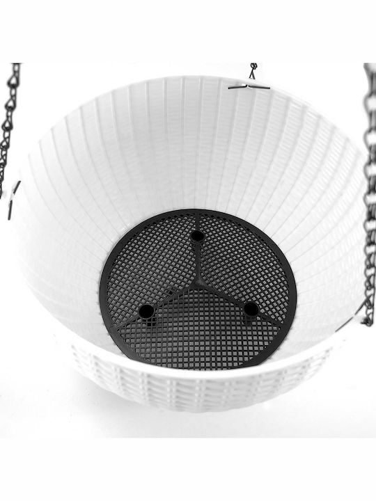 Strend Pro Blumentopf Rattan Weiß