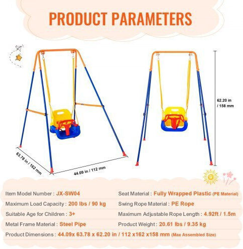 Vevor Plastic Foldable Swing Beige