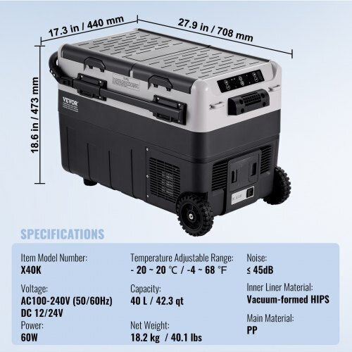 Vevor Φορητό Ψυγείο 50lt Γκρι