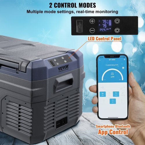 Vevor Преносим Хладилник 25л Капацитет 100-240V / 12V / 24V Сив