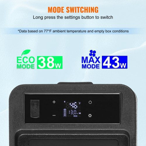 Vevor Преносим Хладилник 8л 100-240V / 12V / 24V Черен