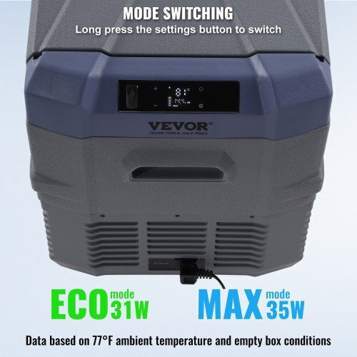Vevor Преносим Хладилник 37л Капацитет 100-240V / 12V / 24V Сив