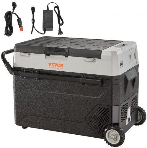 Vevor Преносим Хладилник 38л Капацитет 100-240V / 12V / 24V Сив