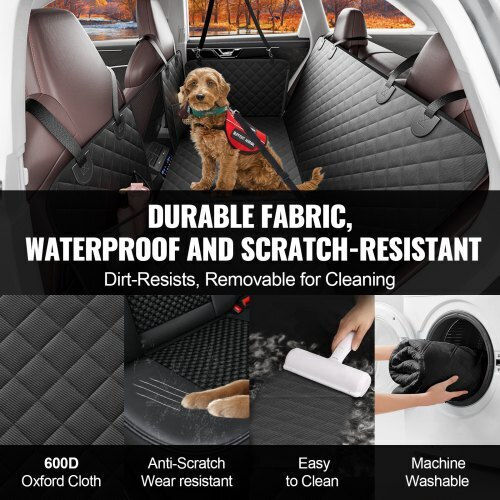 Vevor Husă De Scaun Auto Impermeabilă Pentru Câine Neagră
