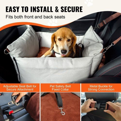 Vevor Waterproof Seat Car for Dog Gray