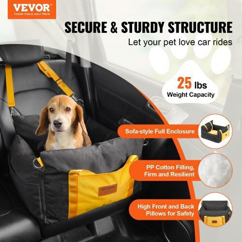 Vevor Waterproof Seat Car for Dog Black