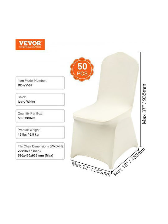 Vevor Elastic Cover for Chair White 50pcs YTXYB50PCSZKOES30V0