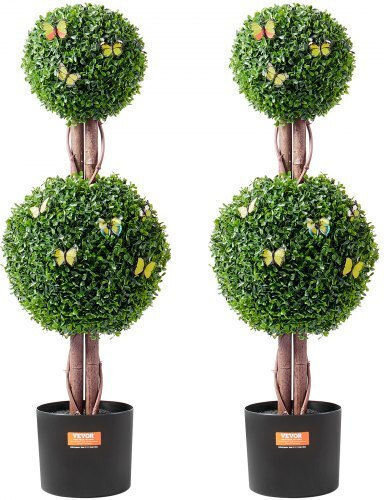 Künstlicher Baum für den Außenbereich Buxus (Gewöhnlicher Buchsbaum) Grün 91.44cm 2Stück Vevor