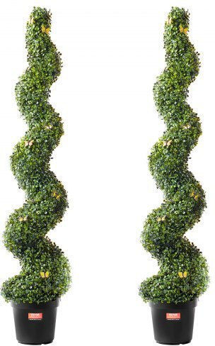 Artificial Outdoor Tree Buxus (Common box) Green 152.4cm 2pcs Vevor