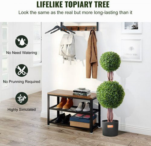 Künstlicher Baum für den Außenbereich Buxus (Gewöhnlicher Buchsbaum) Grün 91.44cm 2Stück Vevor