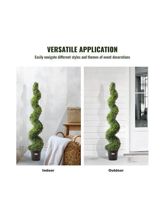 Artificial Outdoor Tree Buxus (Common box) Green 152.4cm 2pcs Vevor