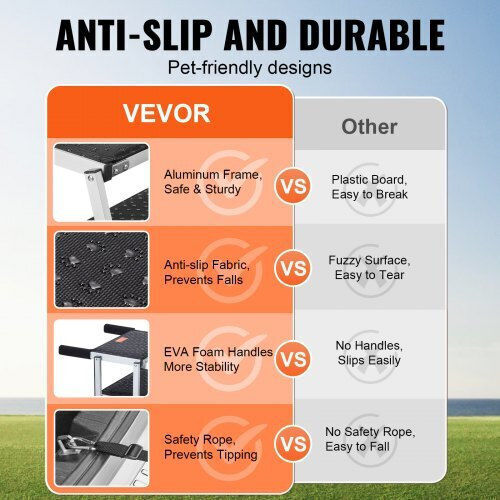 Vevor Dog Stairs 4 Steps Aluminum Cars Up to 250 Lbs Kzdglt4step2rph4zv0