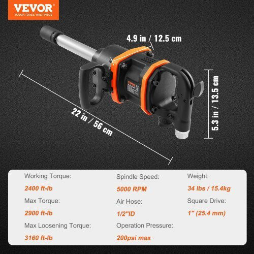 Vevor Air Impact Wrench 1" KQ2800N15500N4YGMV0