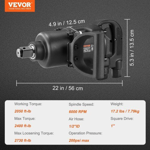 Vevor Air Impact Wrench 1" KQ2600N13840NVXUNV0
