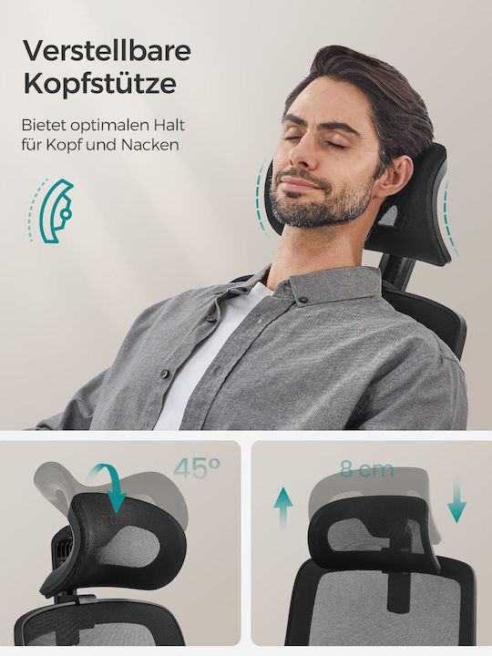 Stuhl Büro mit Neigung Schwarz Songmics
