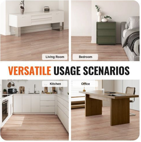 Vevor Set Plastic Floor Vinyl with 36 Tiles 2.5mm L91.44cmxW15.24cm