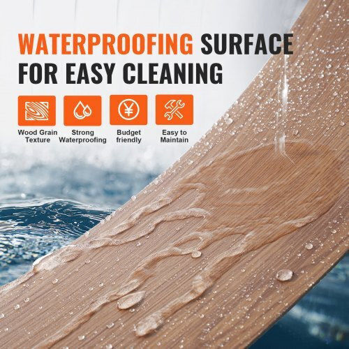 Vevor Set Plastic Floor Vinyl with 36 Tiles 2.5mm L91.44pcsxW15.24pcs Brown