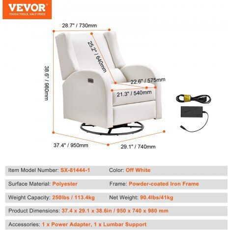 Relaxsessel Drehbar aus Kunstleder White 95x74x98cm