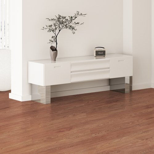 Vevor Set Plastic Floor Vinyl with 36 Tiles 2.5mm L91.44pcsxW15.24pcs Brown
