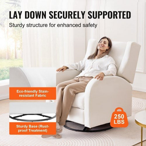 Relaxsessel Drehbar aus Kunstleder White 95x74x98cm