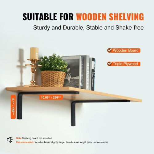 Vevor Heavy-Duty Metallic Corner Shelf Black 254x152.4mm 4pcs SJZJGBZJYGHW5ZTBVV0